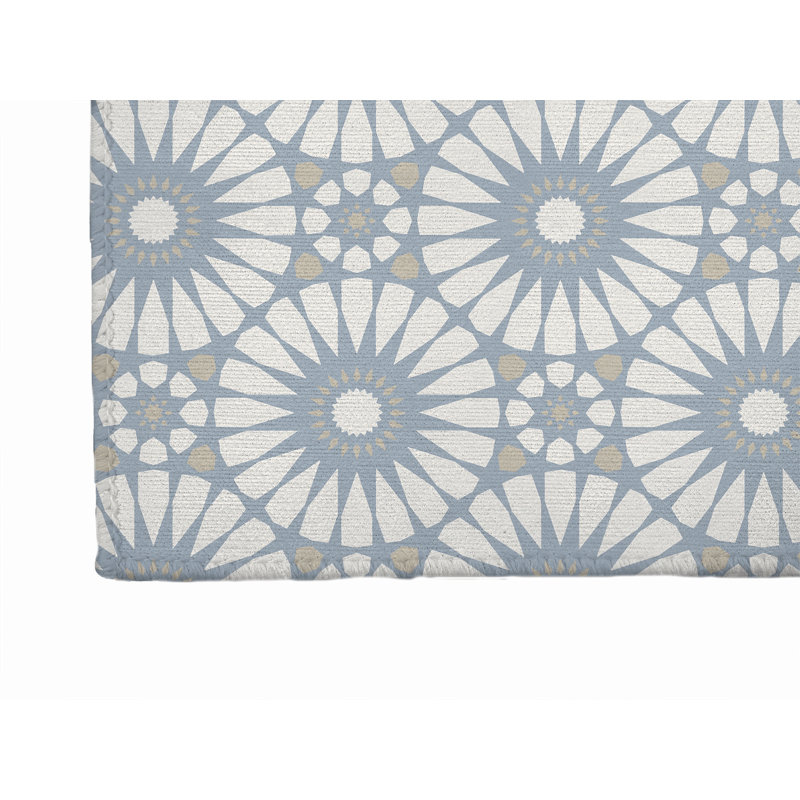 Tapis de cuisine Sylvia, Rectangle 4pi x 6 pi, Bleu denim