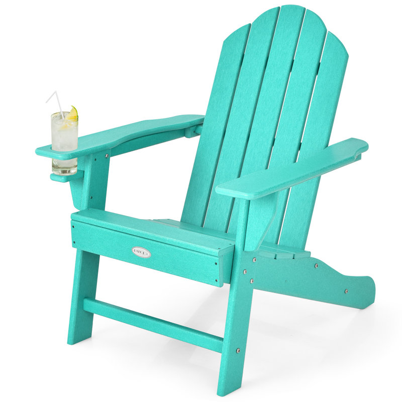 Chaise Adirondack de patio en plastique, Turquoise