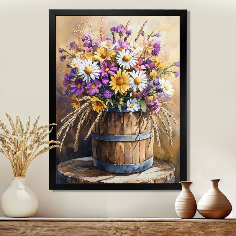 Mullings - impressions murales florales, Noir, H 20 po x l 12 po, Reproduction encadrée d'une seule photo