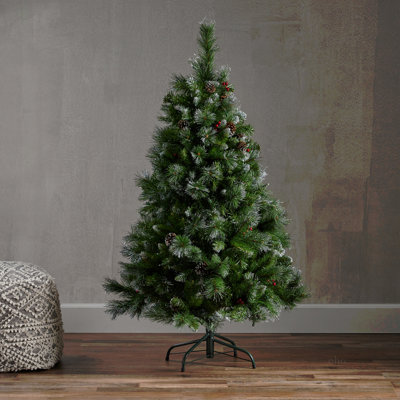 Arbre articulé à poils 4,5 po avec des baies et des pommes de pin et 200 CL, 407 pointes