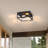 2-Light 12-in Matte Black Flush Mount With Clear Glass Shade