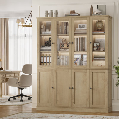 Bibliothèque de rangement 73,6 "avec lumières DEL