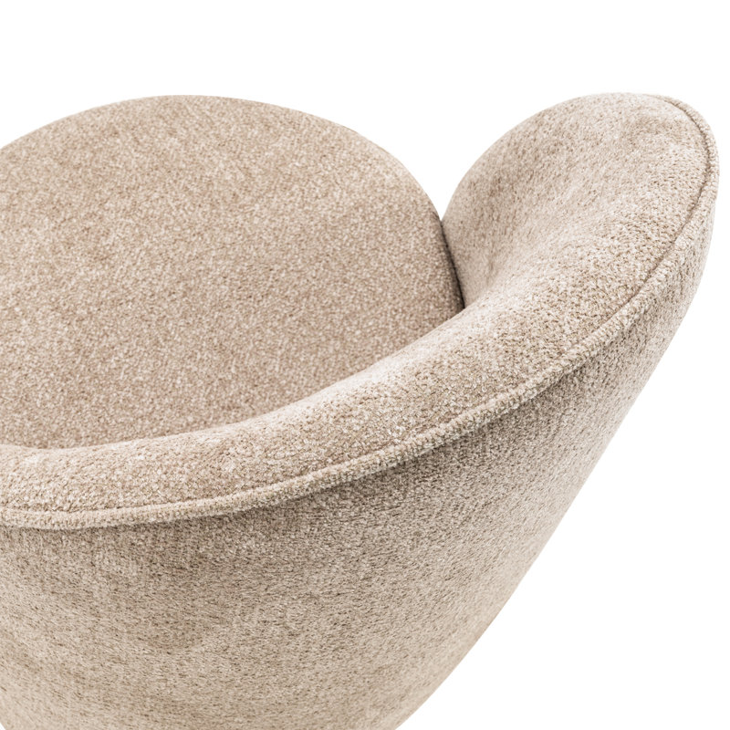 Fauteuil d'appoint rembourré pivotant avec dossier haut, Café