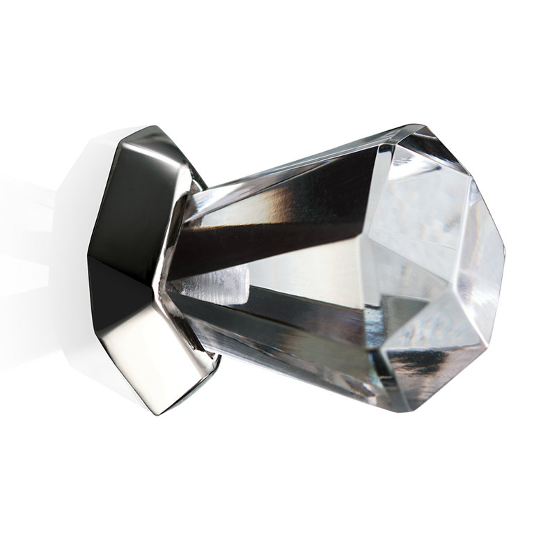 Tiffany Octogonal Geometric Knob, Polished Nickel, 1.38" H x 1.37" W x 1.37" D