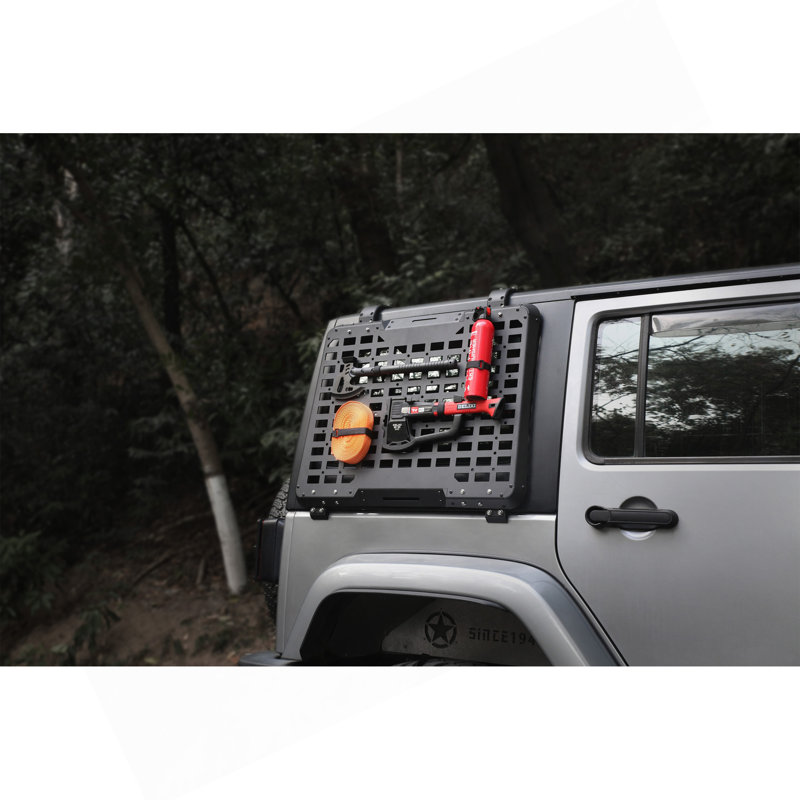 Panneau de rangement de fenêtre arrière, tablette de chargement de fenêtre compatible avec le système de rangement tactique multifonctionnel 4 pièces JK Wrangler 2007-2018 JK