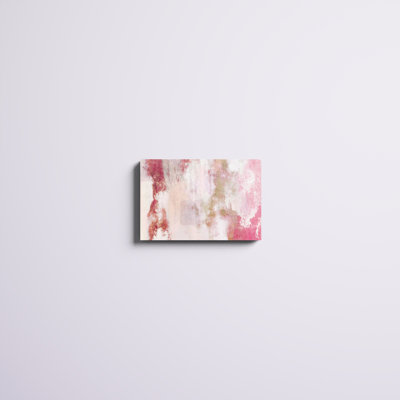 Rose et or abstrait - peinture sur toile tendue
