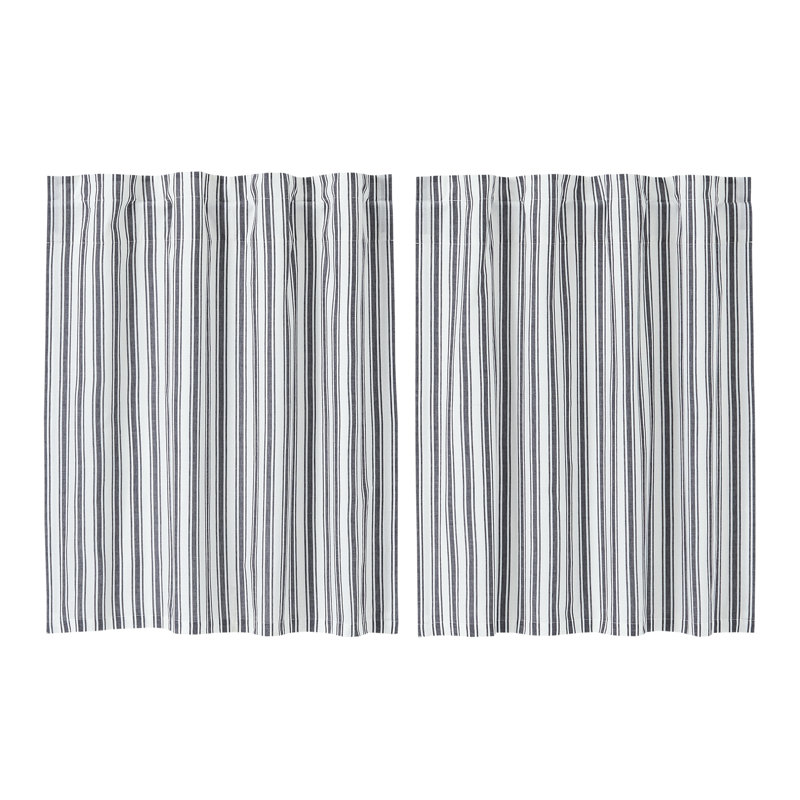Sawyer Mill Cotton Striped Tailored Cafe Curtain, 72" W x 36" L