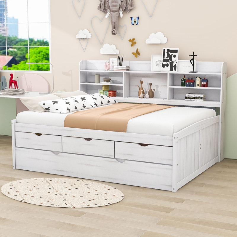 Lit plateforme avec rangement Thelonius, Blanc