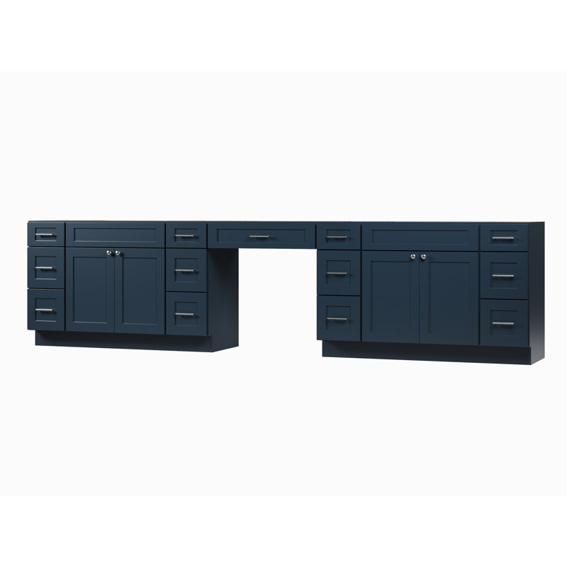 138'' Double Bathroom Vanity Base Only, Blue