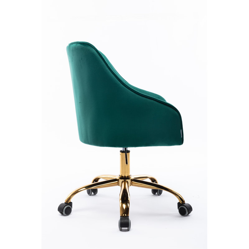 Mercer41 Deeanna Velvet Office Chair, Green