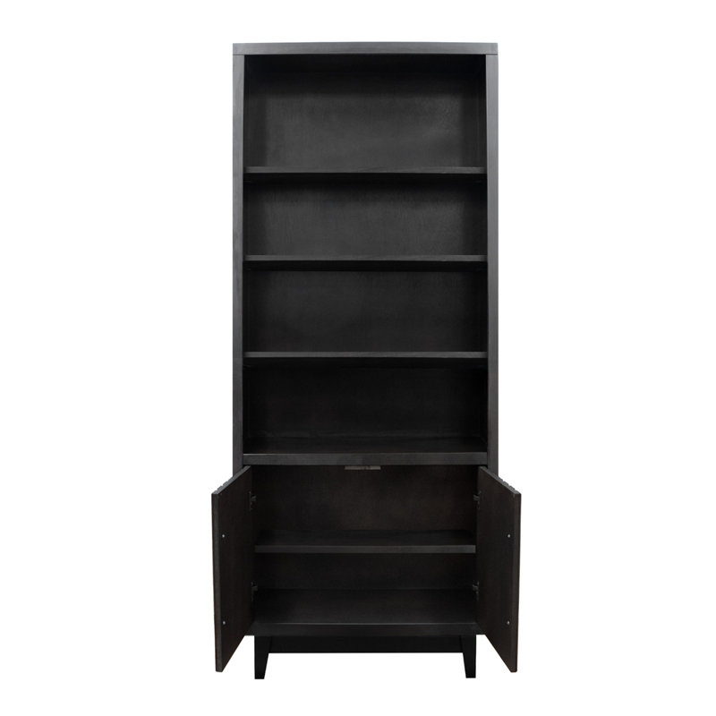 Table de chevet élégante avec quincaillerie noir mat et pieds fuselés, parfaite pour les chambres à coucher modernes., Noir