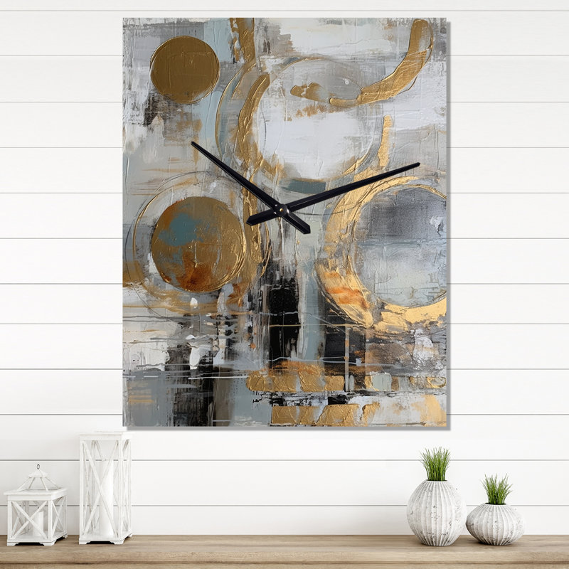 Janeisha - Horloge murale moderne Mid-Century, H 28 po x l 12 po x P 1 po
