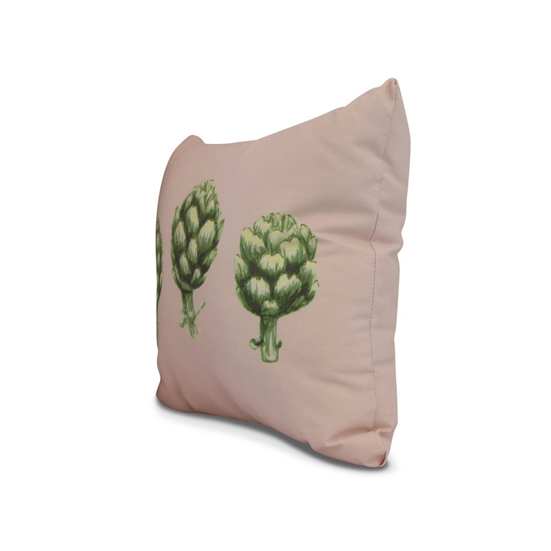 Housse et insert de coussin carré extérieur artichaut Farmers Market, 16 po x 1 po, Rose pâle