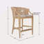Tabouret de comptoir fabriqué à la main en rotin H 25 po-490039613