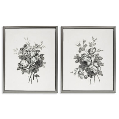 Ensemble de 2 toiles flottantes encadrées antiques
