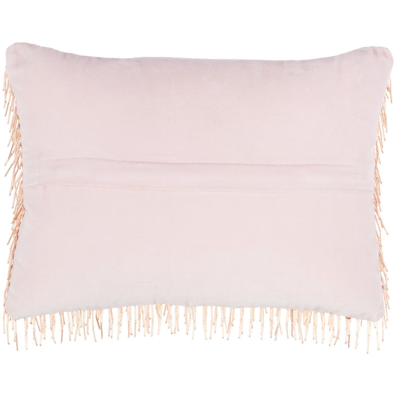 Sequined Cotton Throw Pillow, Blush