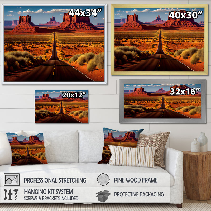 Monument Monument Navajo Spirit - paysages, impressions d'art mural, Cadre flottant noir, H 12 po x l 20 po x P 1 po