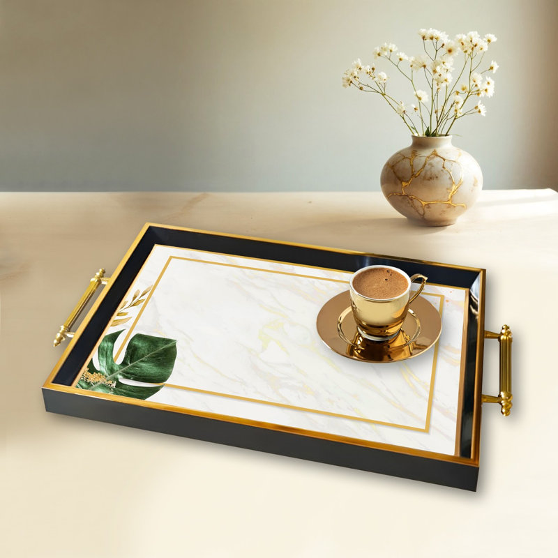 Elegant Glass Tray, 19.7 x 11.4 x 1.4 inches | 100% Durable Glass Construction | Easy to Clean with Damp Cloth | Ideal for Serving, Decorative Display, and Organizing | Stylish Addition to Home Décor