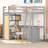 Loft Bed with L-Shaped Desk and Storage Bookcase-152132130-152132129