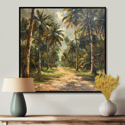 «Green Brown Palm Trees Grove» - art mural palmiers et palmiers