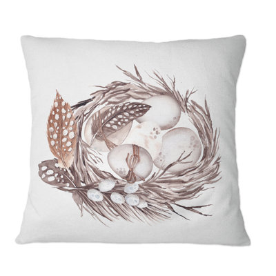 Bouquet de Pâques avec saules et plumes II - coussin décoratif traditionnel