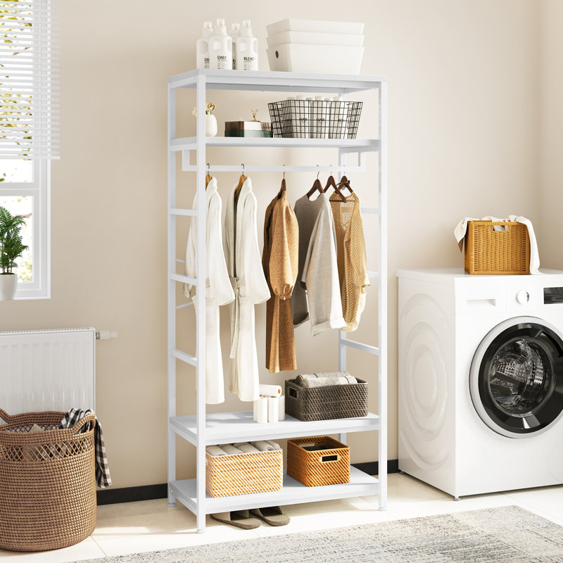 Bomer Hallway Coat and Shoe Storage，80 W Hall Tree, White