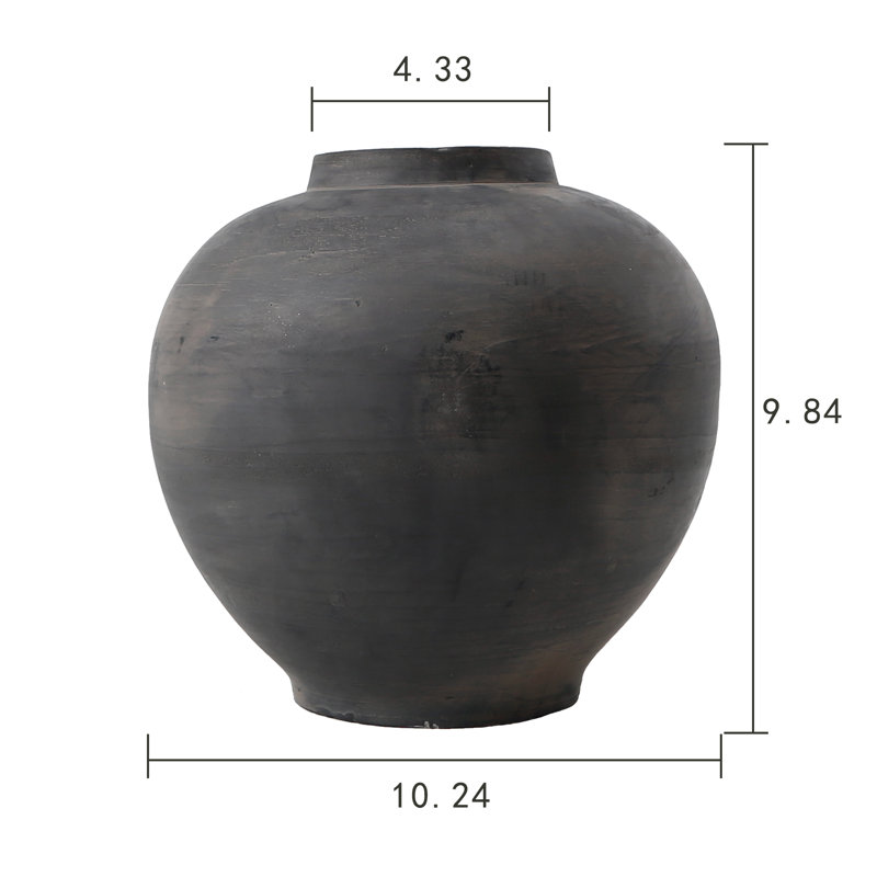 Handmade Earthenware Table Vase, 10" H x 10" W x 10" D