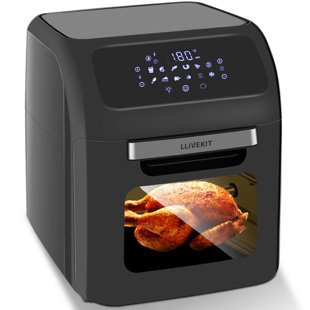 BLACK+DECKER XL Digital Air Fryer, 1700W & 7.5L Capacity, 7 Presets 360°  Rapid Air Convection Tech, Temp-Time Control For Little/NoOil Healthy Frying  Grilling Roasting & Baking, Black