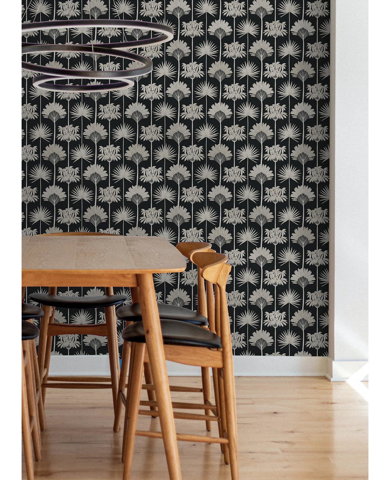 Popplewell Peel & Stick Floral Wallpaper, Black
