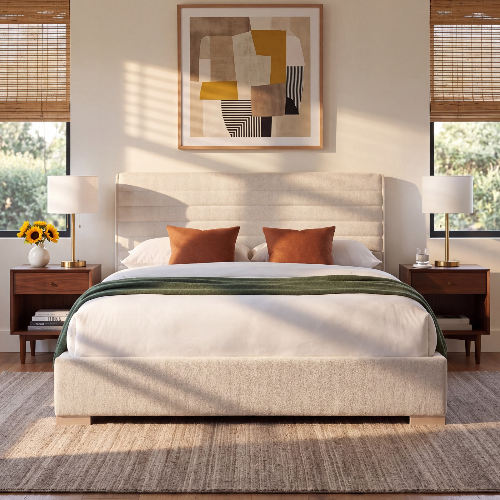 Sereno Upholstered Panel Bed, Queen