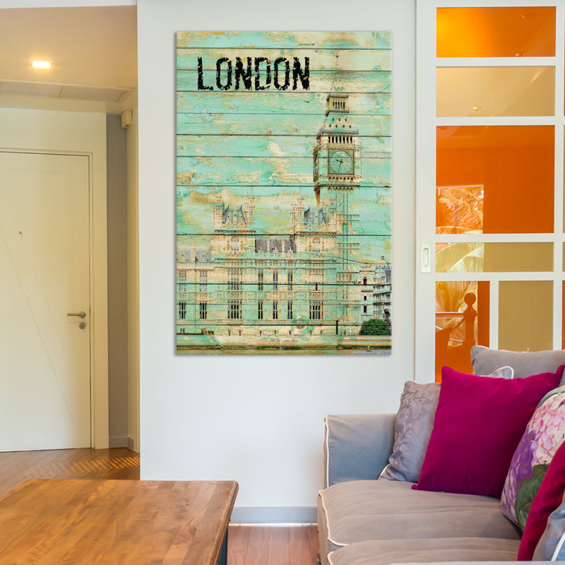London " London " by Irena Orlov, 60" H x 40" W x 1.5" D, No Mat, Wrapped Canvas