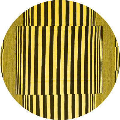 Tapis contemporains jaunes lavables à la machine 2788