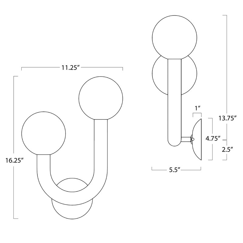 Happy Sconce, Natural Brass
