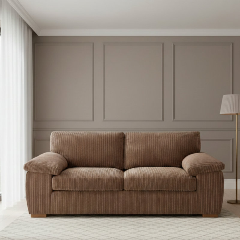 5 Seater Corduroy Sofa, Cream