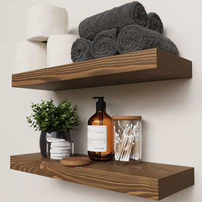 Solid Wood Floating Shelves, Wooden Shelves for Wall Storage