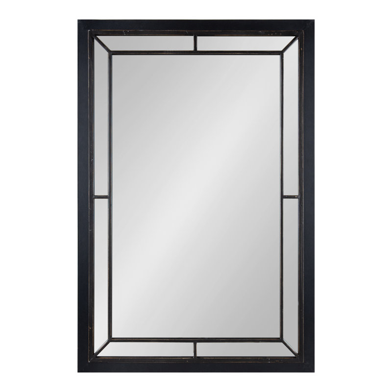 Jakavian Engineered Wood Flat Mirror, Black