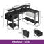 L-Shaped MDF Iron Computer Desk with Built-In Electrical Outlet-737119949-737827037