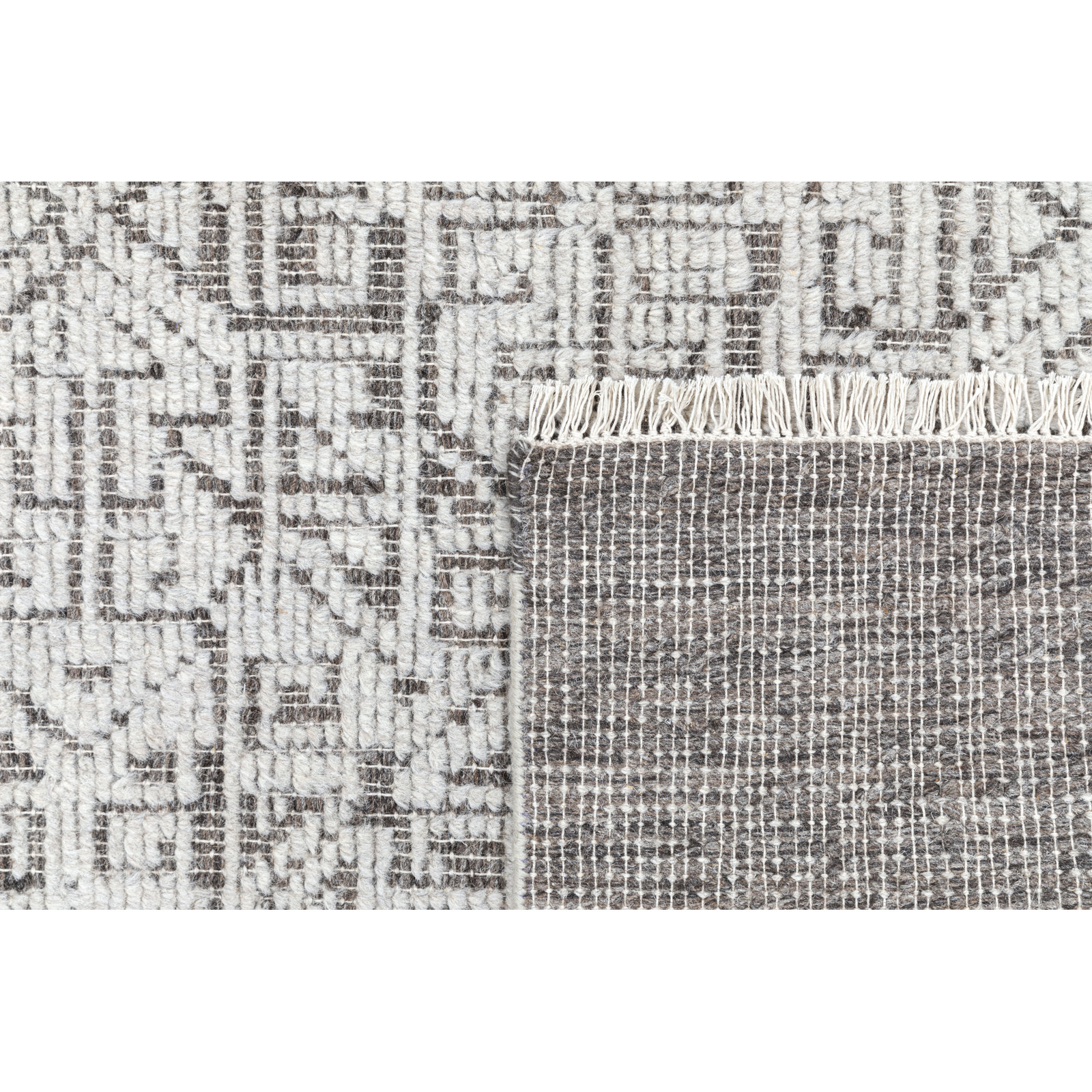 Savelle Natural Hand-Knotted Abstract Rug, Rectangle 5' x 8'