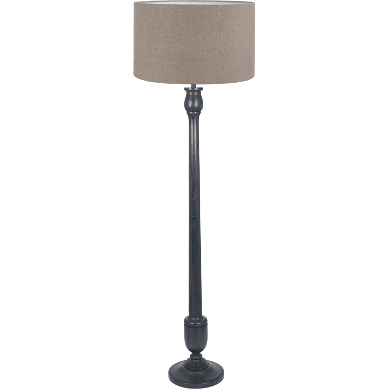 163cm Traditional Floor Lamp, Beige, Satin