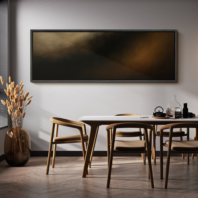 Grande impression sur toile encadrée, reproduction abstraite neutre pour décoration intérieure moderne, H 20 po x l 60 po