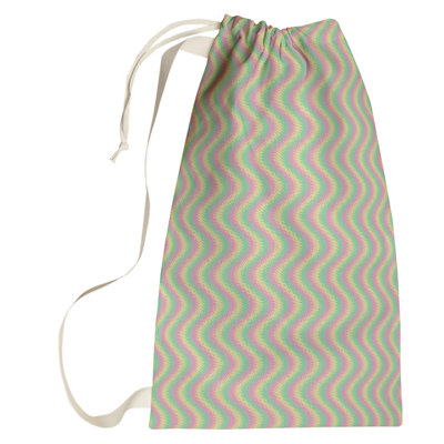 Sac à linge à rayures ondulées pastel
