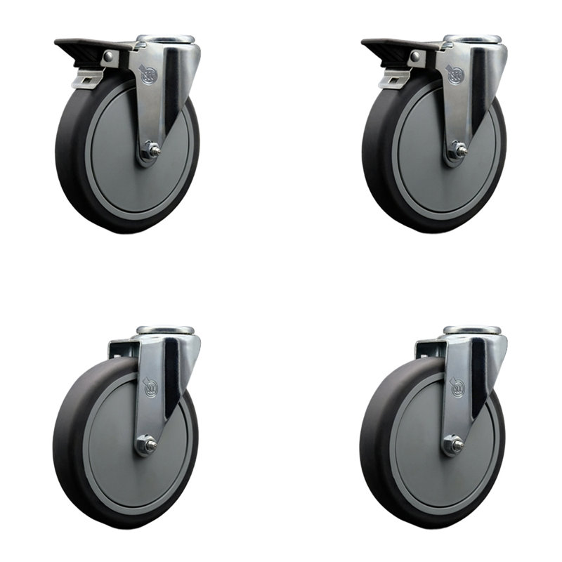 4-Piece Thermoplastic Rubber Caster Set