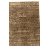 Hand Knotted Area Rug in Gold