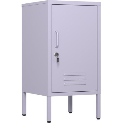 Metal Locker End Table - Modern Minimalist Side Table with 2 Adjustable Shelves, Anti-Tilt Design - Multi-Functional Storage Cabinet for Living Room & by Williston Forge