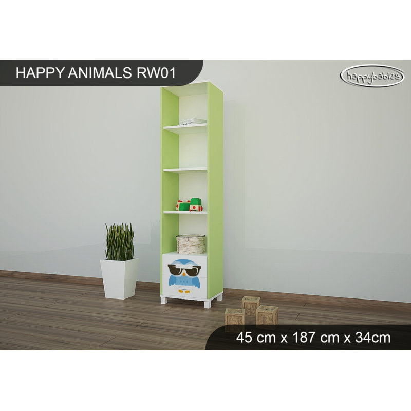 187cm H X 45cm W Cube Unit Kids Bookcase, Green