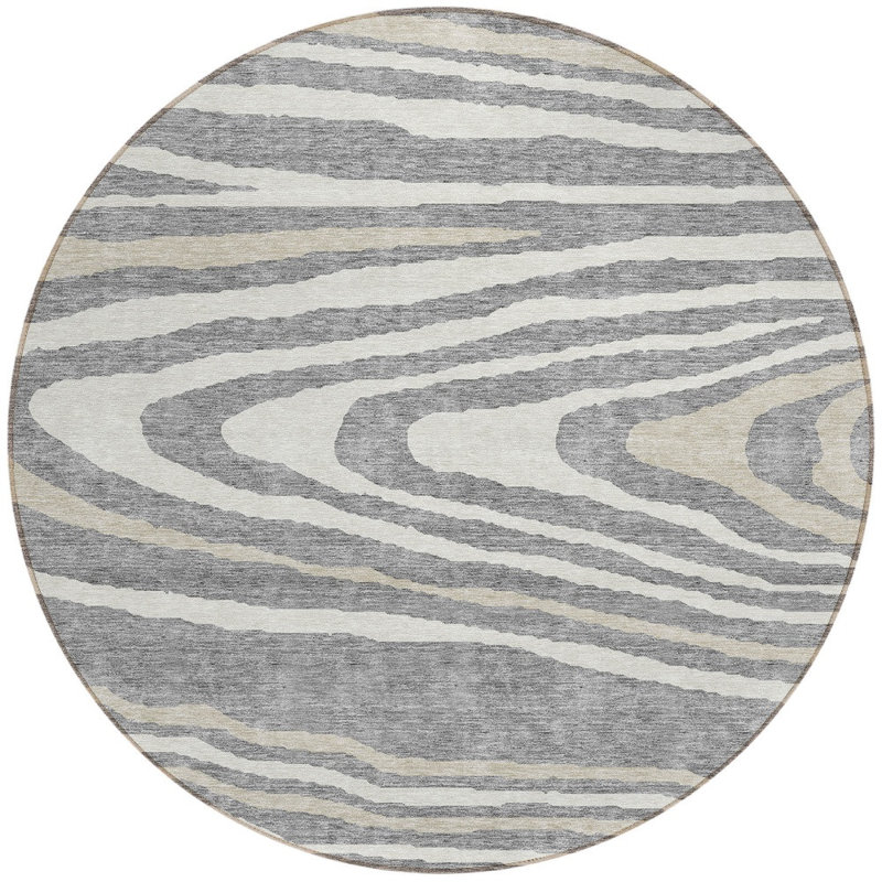 Tapis rond 8 po gris
