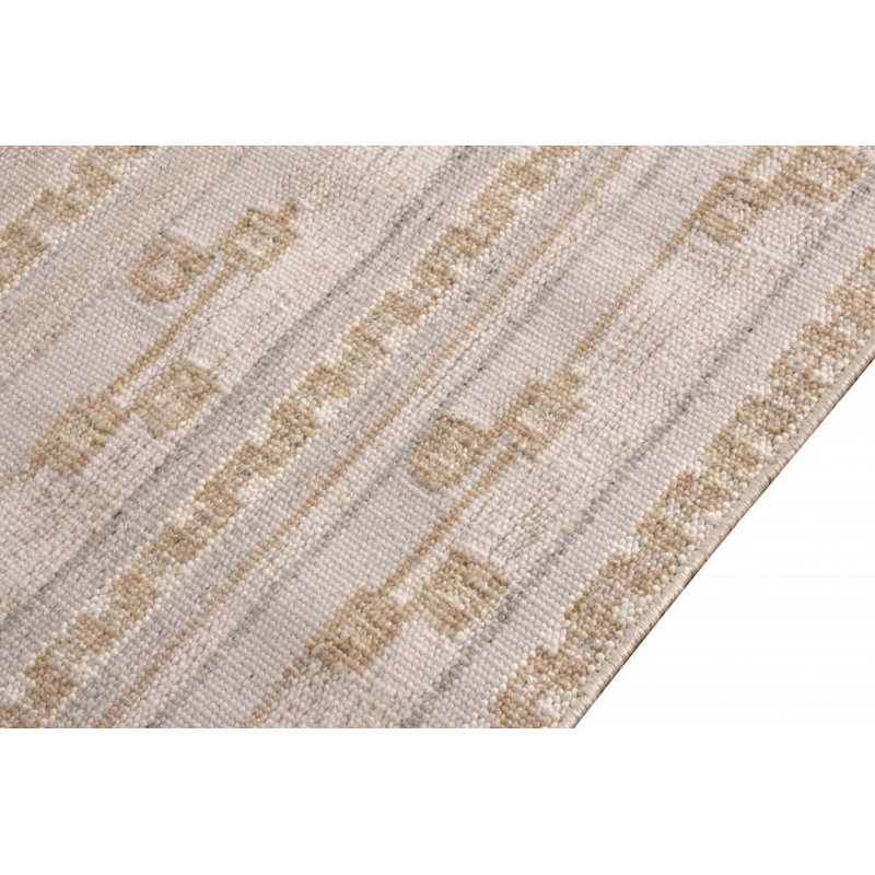 Scandinavian Hand Knotted Wool Geometric Area Rug, Rectangle 12' x 15'