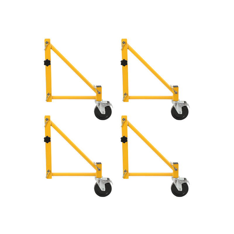 4 stabilisateurs d'échafaudage avec roulettes pivotantes, capacité de charge de 1000 lb