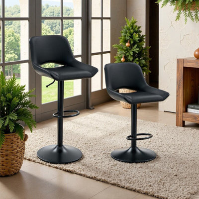 Ensemble de 2 tabourets pivotants réglables, base en métal durable, capacité de poids de 250 lb