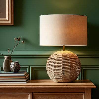 Lampe de table en rotin 1 lumière